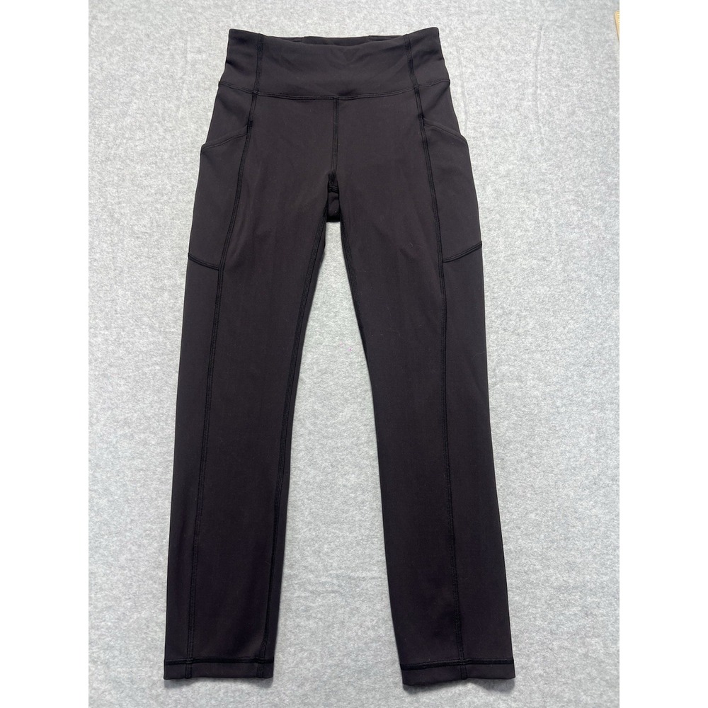 Lululemon Black  Leggings  Womens Size 4, EXC. side pockets inseam 23"